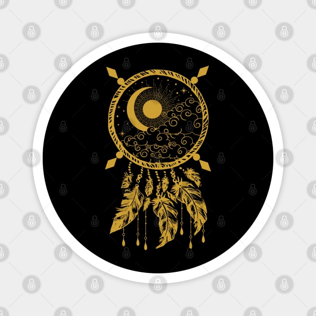 Sun and Moon Dreamcatcher Magnet by CelestialStudio